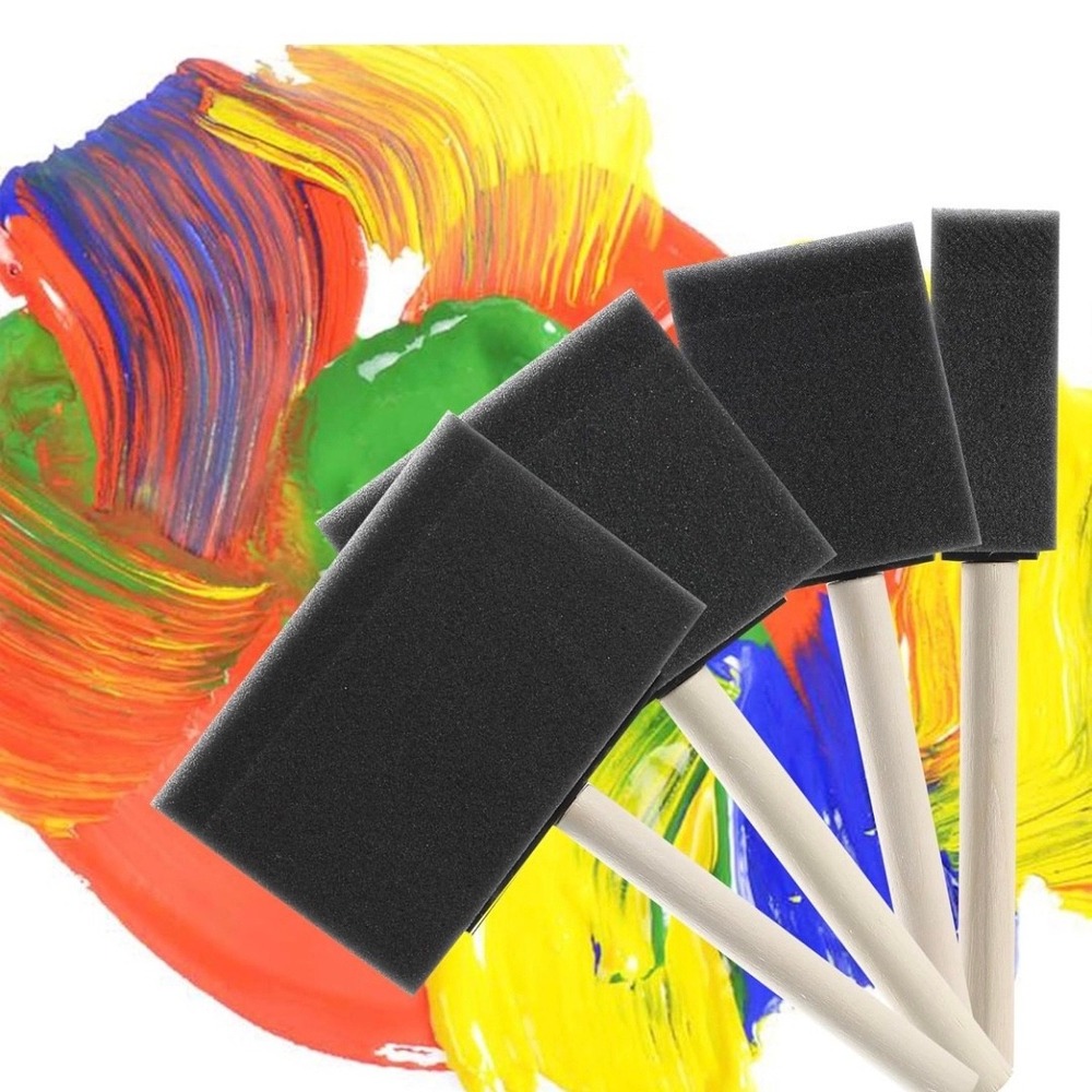 Bates Choice 40 Pack Foam Paint Brush Set Assorted Sizes Wood Handles Art NEW